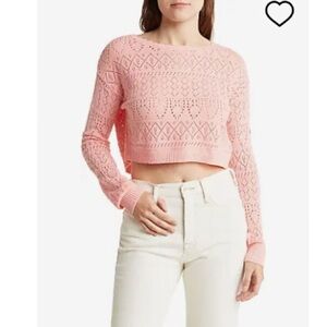 Abound Pointille Pullover Lightweight Sweater in Pink‎ Hydrangea Large NWOT